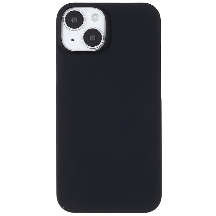 For iPhone 14 6.1 inch Anti-wear Anti-scratch Hard PC Back Protective Case Anti-fall Rubberized Glossy Surface Cover - Black