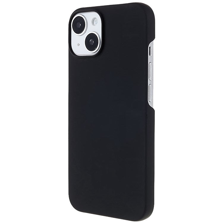 For iPhone 14 6.1 inch Anti-wear Anti-scratch Hard PC Back Protective Case Anti-fall Rubberized Glossy Surface Cover - Black