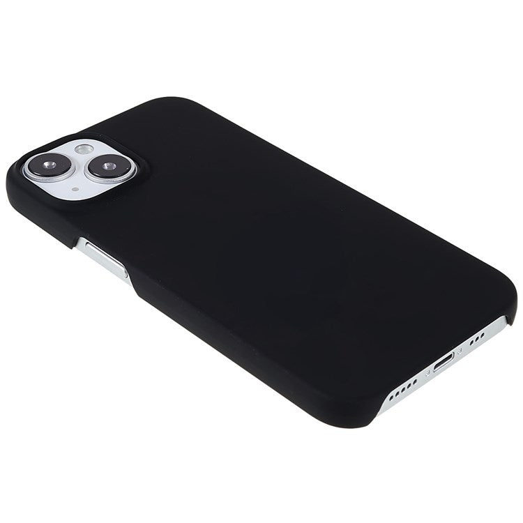 For iPhone 14 6.1 inch Anti-wear Anti-scratch Hard PC Back Protective Case Anti-fall Rubberized Glossy Surface Cover - Black