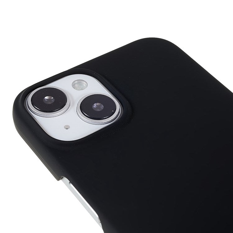 For iPhone 14 6.1 inch Anti-wear Anti-scratch Hard PC Back Protective Case Anti-fall Rubberized Glossy Surface Cover - Black
