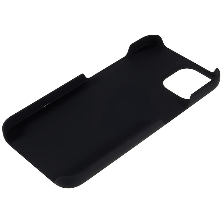 For iPhone 14 6.1 inch Anti-wear Anti-scratch Hard PC Back Protective Case Anti-fall Rubberized Glossy Surface Cover - Black