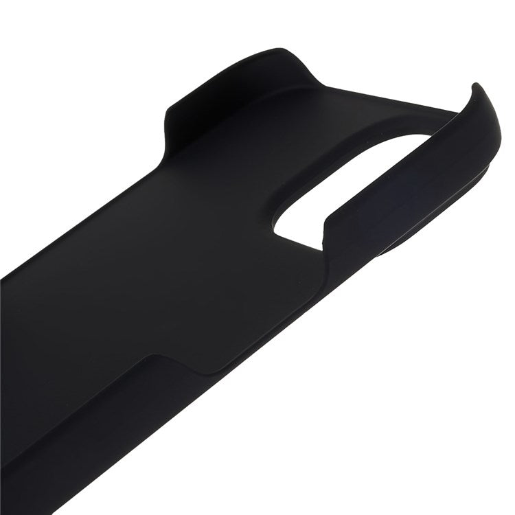 For iPhone 14 6.1 inch Anti-wear Anti-scratch Hard PC Back Protective Case Anti-fall Rubberized Glossy Surface Cover - Black