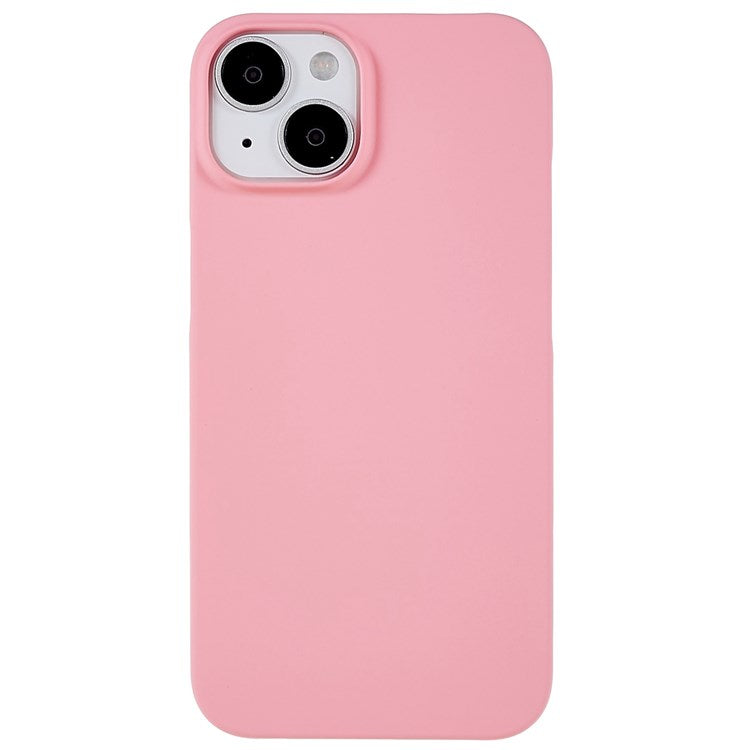 For iPhone 14 6.1 inch Anti-wear Anti-scratch Hard PC Back Protective Case Anti-fall Rubberized Glossy Surface Cover - Pink