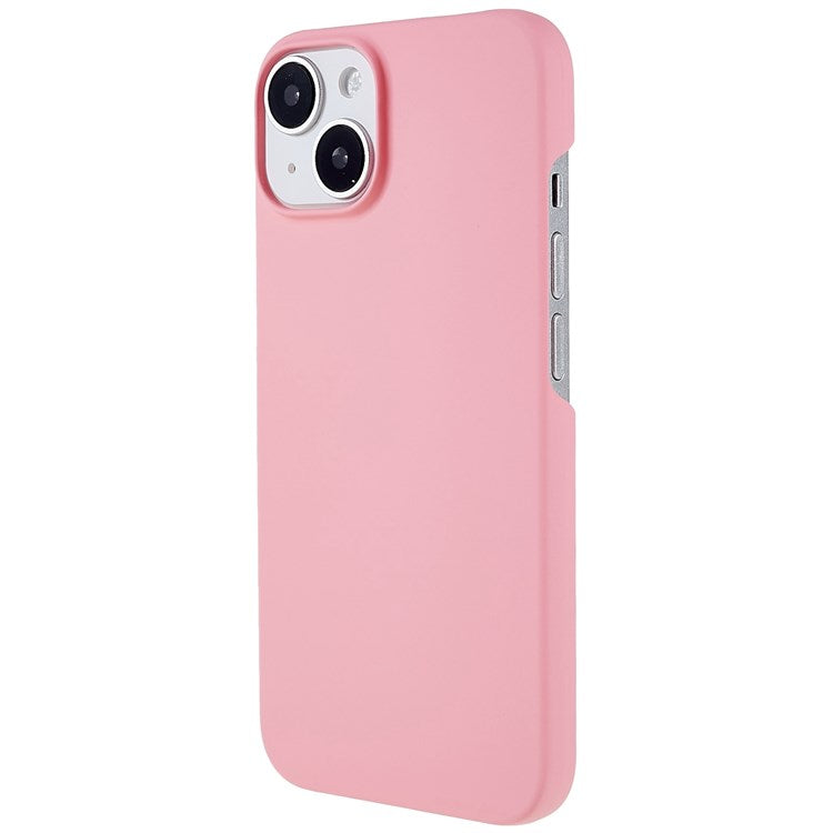 For iPhone 14 6.1 inch Anti-wear Anti-scratch Hard PC Back Protective Case Anti-fall Rubberized Glossy Surface Cover - Pink