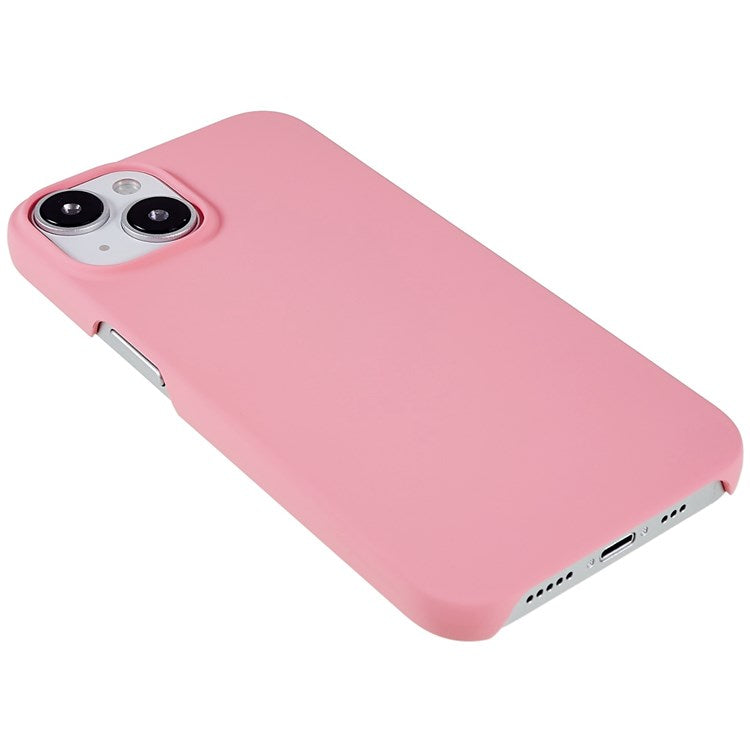 For iPhone 14 6.1 inch Anti-wear Anti-scratch Hard PC Back Protective Case Anti-fall Rubberized Glossy Surface Cover - Pink