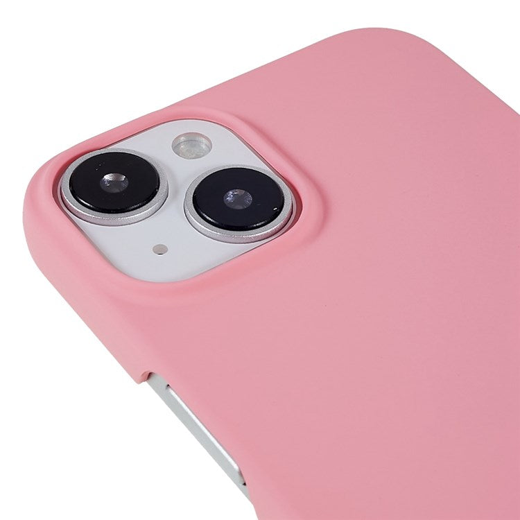 For iPhone 14 6.1 inch Anti-wear Anti-scratch Hard PC Back Protective Case Anti-fall Rubberized Glossy Surface Cover - Pink