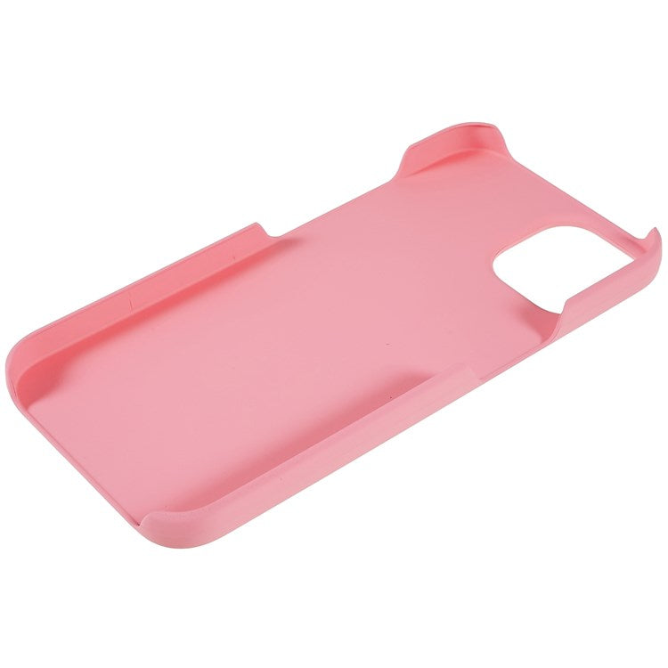For iPhone 14 6.1 inch Anti-wear Anti-scratch Hard PC Back Protective Case Anti-fall Rubberized Glossy Surface Cover - Pink