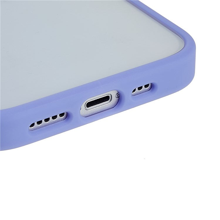 For iPhone 14 6.1 inch Shockproof PC + TPU Cover Metal Camera Lens Frame Metal Buttons Cell Phone Case - Purple