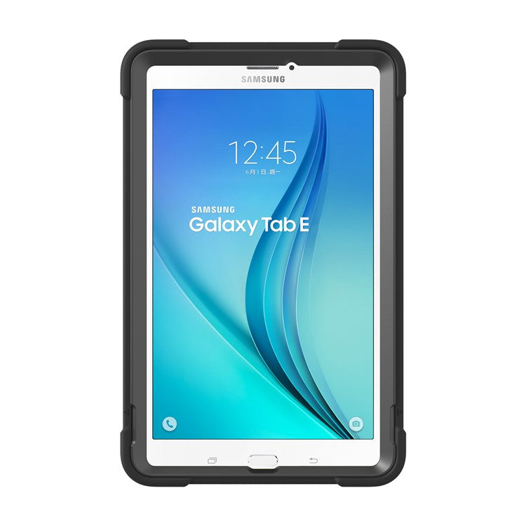 Shock Proof Anti-dust Hybrid TPU + PC Protective Case with Kickstand for Samsung Galaxy Tab E 9.6 T560 - Black