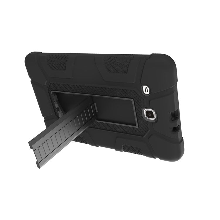Shock Proof Anti-dust Hybrid TPU + PC Protective Case with Kickstand for Samsung Galaxy Tab E 9.6 T560 - Black