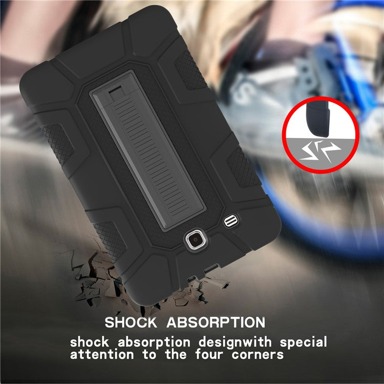 Shock Proof Anti-dust Hybrid TPU + PC Protective Case with Kickstand for Samsung Galaxy Tab E 9.6 T560 - Black