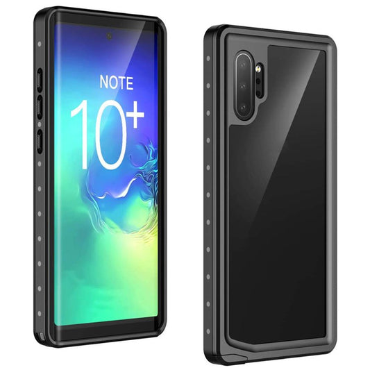 REDPEPPER IP68 Waterproof Phone Case for Samsung Galaxy Note 10 Plus [Support Fingerprint Unlock] [Clear Back] - Black