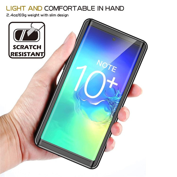 REDPEPPER IP68 Waterproof Phone Case for Samsung Galaxy Note 10 Plus [Support Fingerprint Unlock] [Clear Back] - Black