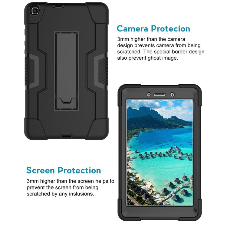 Shockproof Anti-scratch Durable Tablet Cover with Kickstand for Samsung Galaxy Tab A 8.0 (2019) T290 T295 - All Black