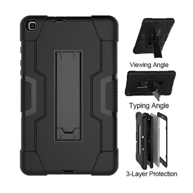Shockproof Anti-scratch Durable Tablet Cover with Kickstand for Samsung Galaxy Tab A 8.0 (2019) T290 T295 - All Black