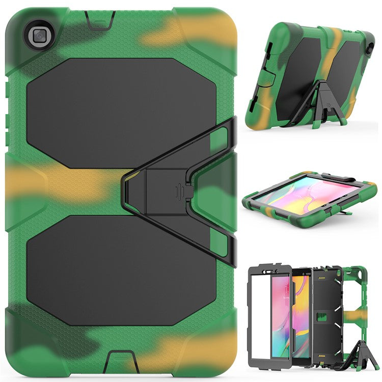 Shockproof Kickstand PC+Silicone Tablet Case for Samsung Galaxy Tab A 8.0 Wi-Fi (2019) SM-T290/T295  - Camouflage