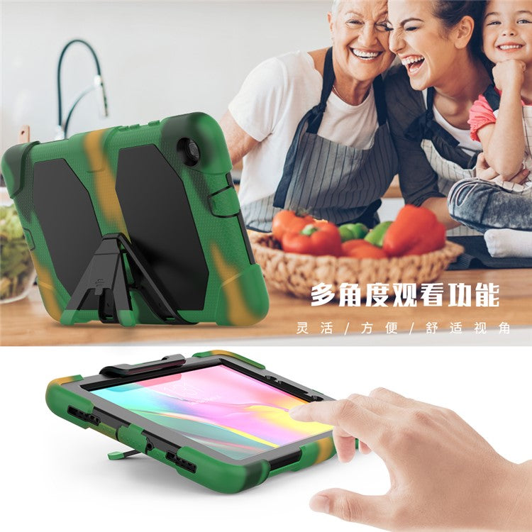 Shockproof Kickstand PC+Silicone Tablet Case for Samsung Galaxy Tab A 8.0 Wi-Fi (2019) SM-T290/T295  - Camouflage