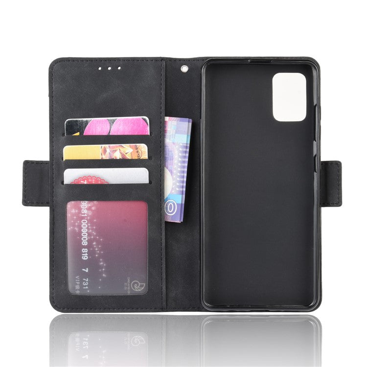 With Stand PU Leather Cover with Multiple Card Slots for Samsung Galaxy A51 5G SM-A516 - Black