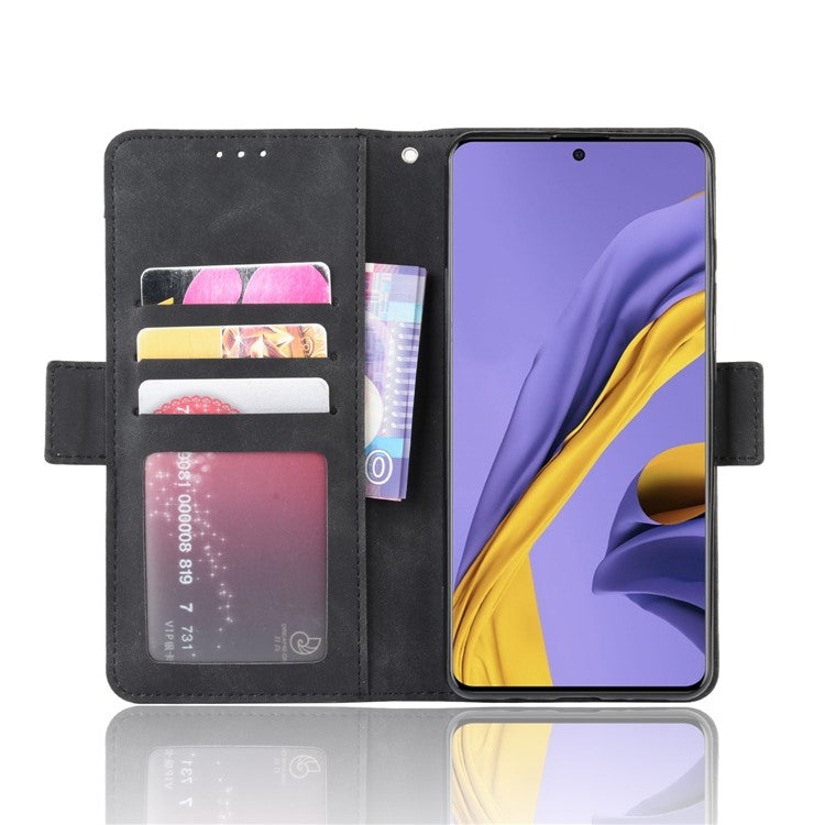 With Stand PU Leather Cover with Multiple Card Slots for Samsung Galaxy A51 5G SM-A516 - Black