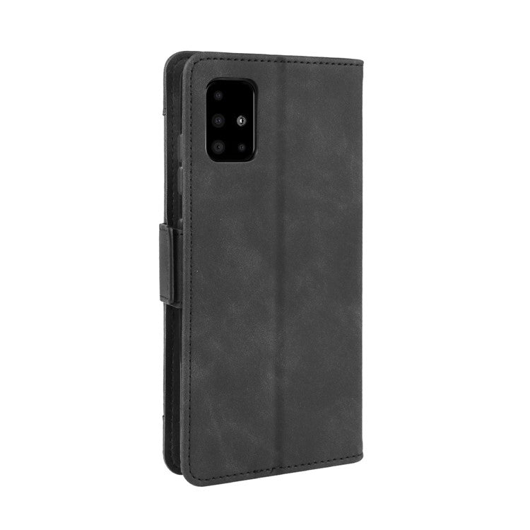 With Stand PU Leather Cover with Multiple Card Slots for Samsung Galaxy A51 5G SM-A516 - Black