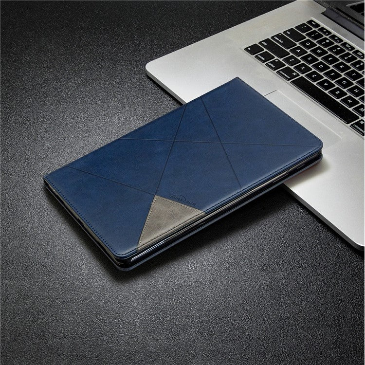 Geometric Pattern Stand Leather Smart Cover for Samsung Galaxy Tab A 10.5 (2018) T590 T595 - Blue