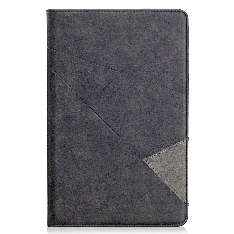 Geometric Pattern Stand Leather Smart Case for Samsung Galaxy Tab S6 Lite (2020) P610 P615 / (2022) / (2024) - Black