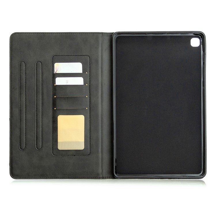 Geometric Pattern Stand Leather Smart Case for Samsung Galaxy Tab S6 Lite (2020) P610 P615 / (2022) / (2024) - Black