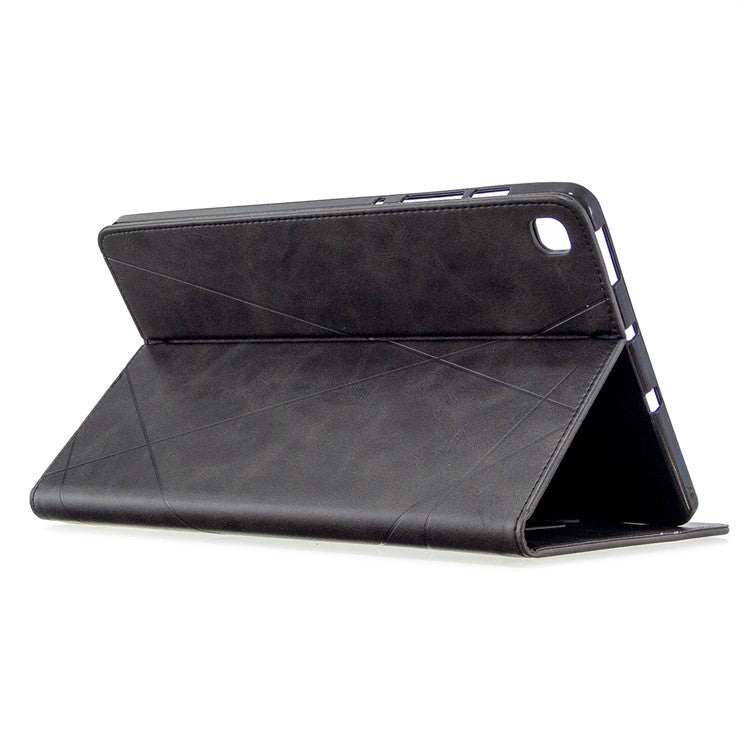 Geometric Pattern Stand Leather Smart Case for Samsung Galaxy Tab S6 Lite (2020) P610 P615 / (2022) / (2024) - Black
