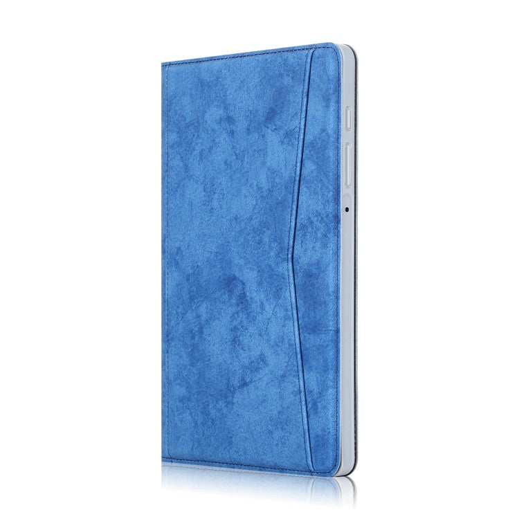 Matte PU Leather Smart Tablet Cover with Pen Slot for Samsung Galaxy Tab S6 Lite (2020) P610 P615 / (2022) / (2024) - Blue
