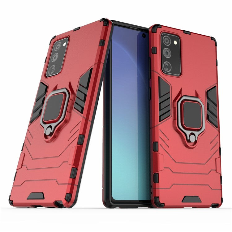 With Kickstand PC TPU Case for Samsung Galaxy Note 20/Note 20 5G - Red