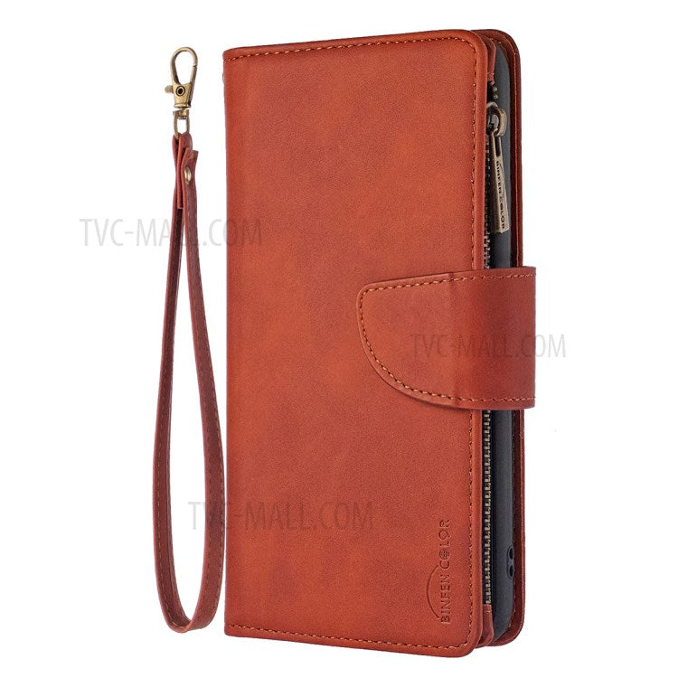 Zipper Stylish Style Leather Unique Shell for Samsung Galaxy A51 SM-A515 - Brown