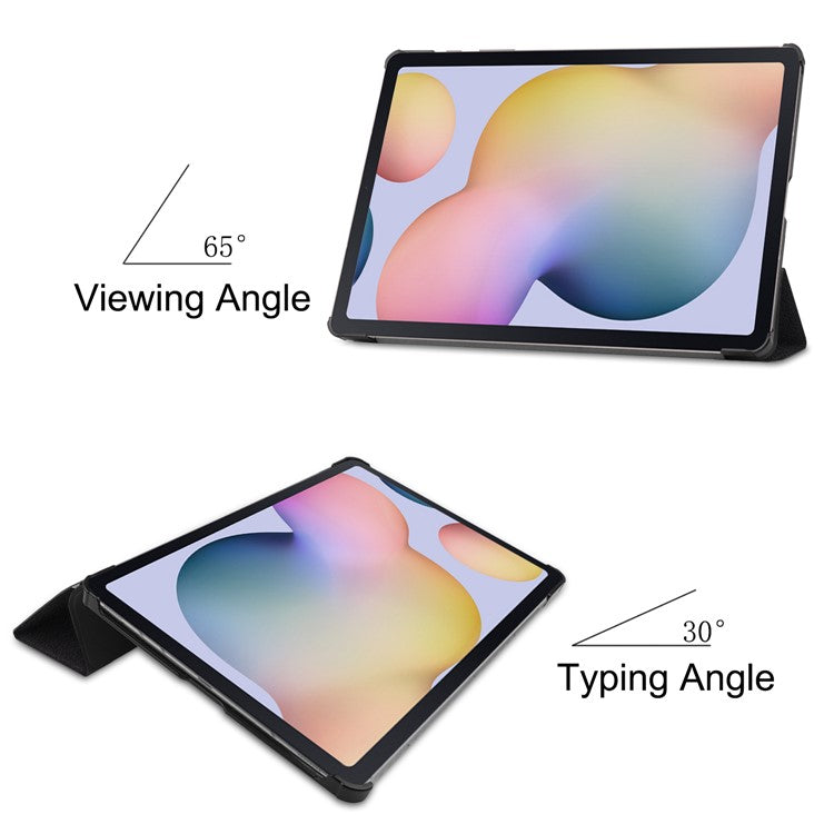 Tri-fold Stand Tablet Case for Samsung Galaxy Tab S7+ / S8+ Pattern Printing PU Leather Protective Cover - Don't Touch Me
