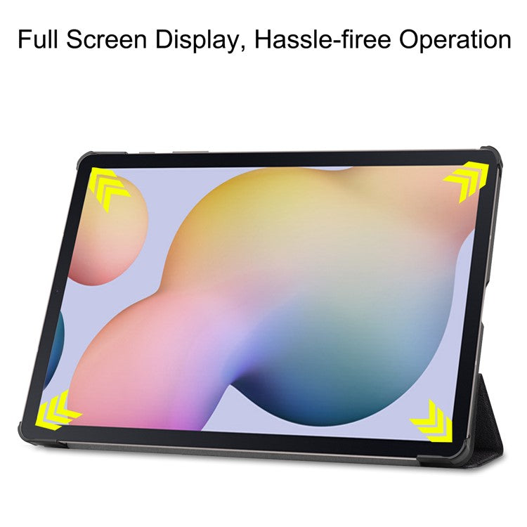 Tri-fold Stand Tablet Case for Samsung Galaxy Tab S7+ / S8+ Pattern Printing PU Leather Protective Cover - Don't Touch Me