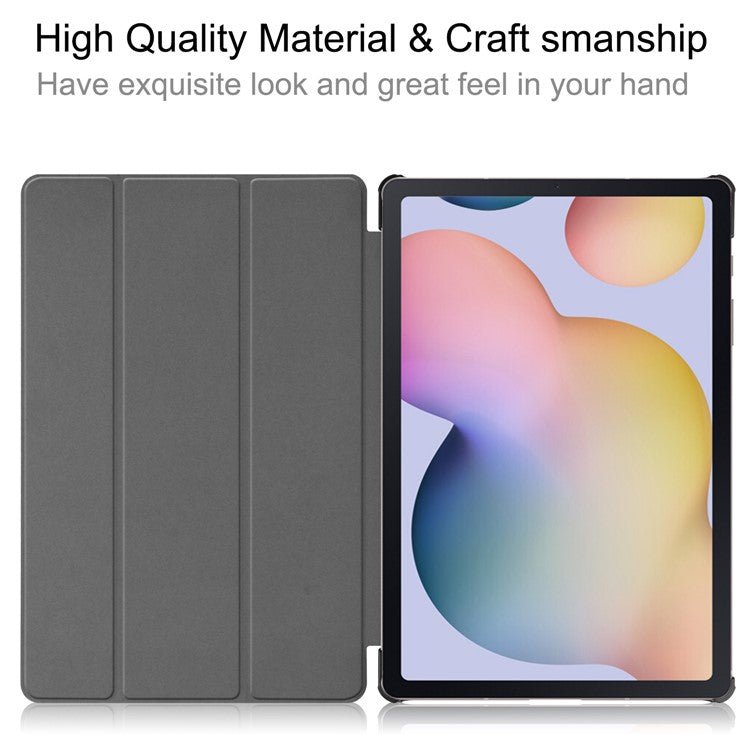 Tri-fold Stand Tablet Case for Samsung Galaxy Tab S7+ / S8+ Pattern Printing PU Leather Protective Cover - Don't Touch Me