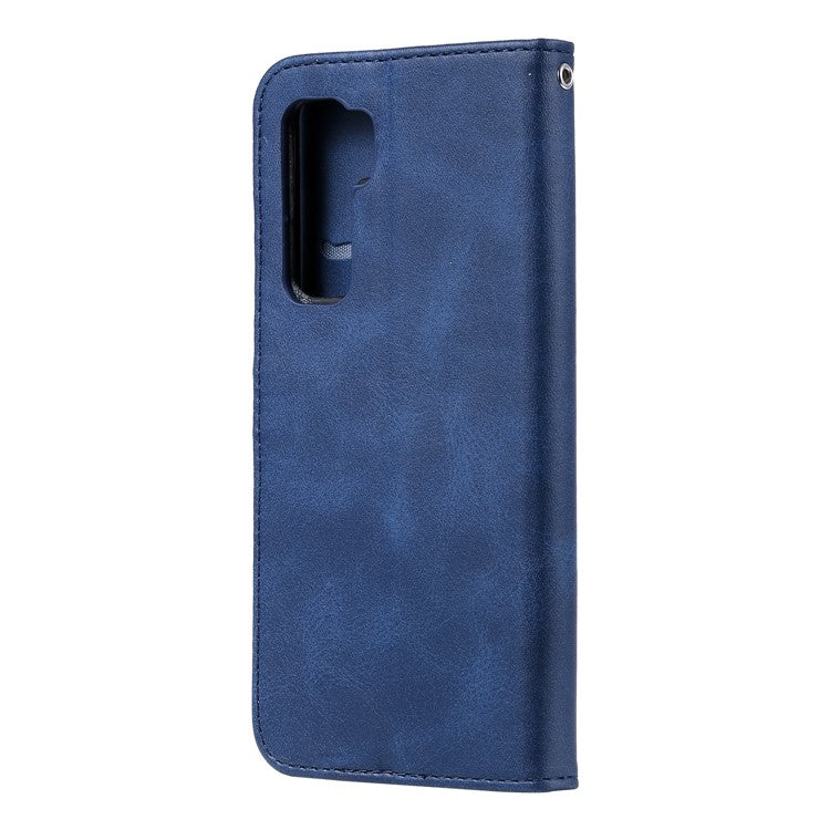 Zipper Pocket Wallet Leather Stand Case for Huawei P40 Lite 5G/nova 7 SE - Blue