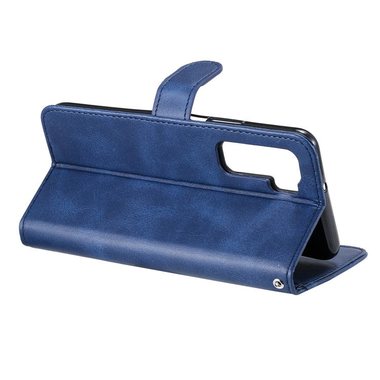 Zipper Pocket Wallet Leather Stand Case for Huawei P40 Lite 5G/nova 7 SE - Blue