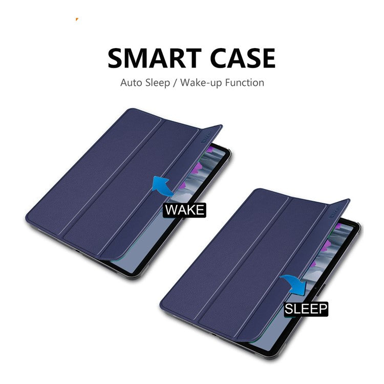 ENKAY HAT PRINCE ENK-8011 Tri-fold Stand PU Leather Smart Cover with Pen Slot for Samsung Galaxy Tab S7 11.0 T870 / T875 / S8 - Dark Blue
