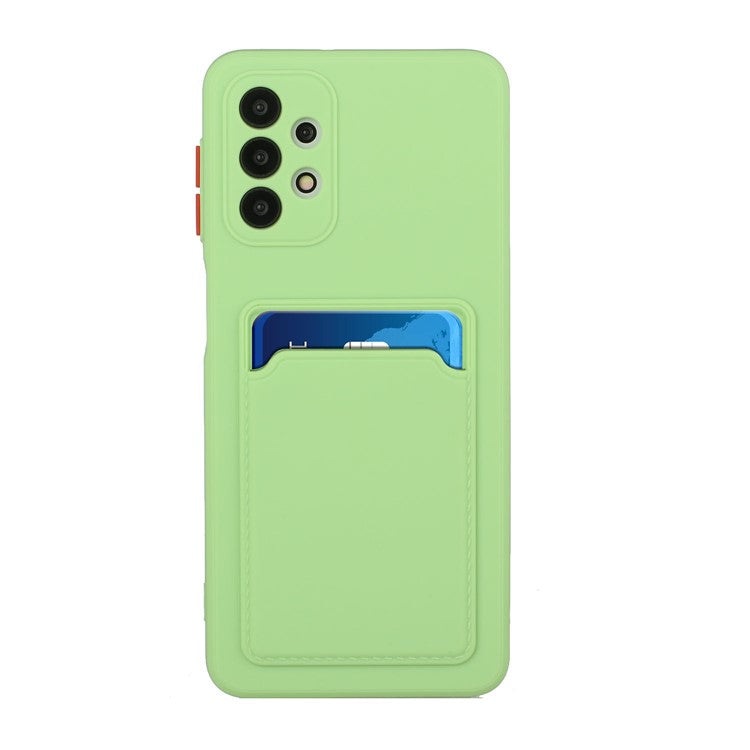 Well-Protected Flexible TPU Phone Case with Card Holder Cover for Samsung Galaxy A32 5G/M32 5G - Green