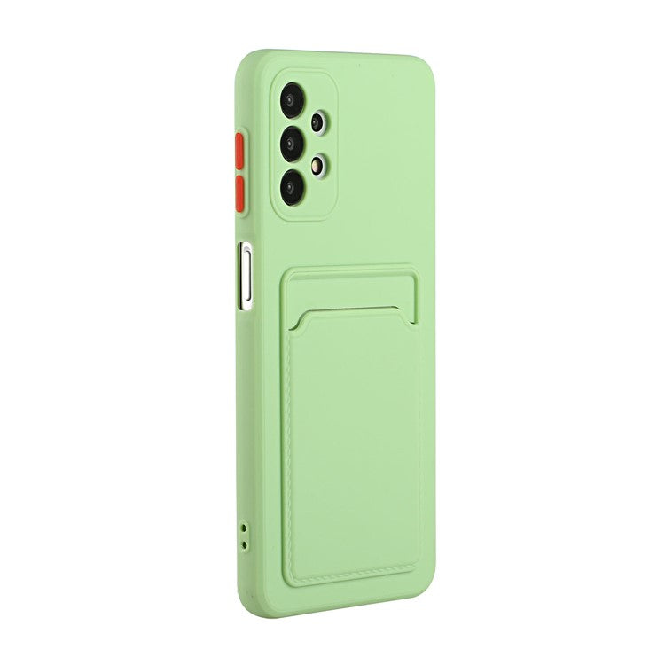 Well-Protected Flexible TPU Phone Case with Card Holder Cover for Samsung Galaxy A32 5G/M32 5G - Green