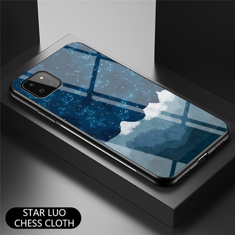 Well-Protected Starry Sky Pattern Anti-Scratch Tempered Glass Phone Hybrid Case Cover for Samsung Galaxy A22 5G (EU Version) - Starry Sky