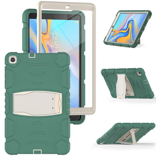 For Samsung Galaxy Tab A 10.1 (2019) SM-T510 (Wi-Fi) / SM-T515 (LTE) Tablet Case PC + Silicone Kickstand Cover - Emerald Green