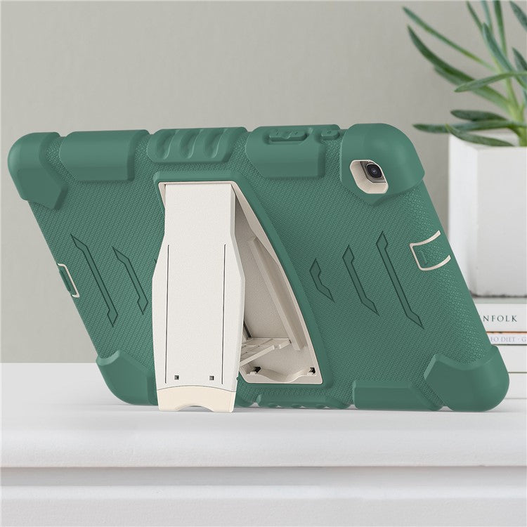 For Samsung Galaxy Tab A 10.1 (2019) SM-T510 (Wi-Fi) / SM-T515 (LTE) Tablet Case PC + Silicone Kickstand Cover - Emerald Green