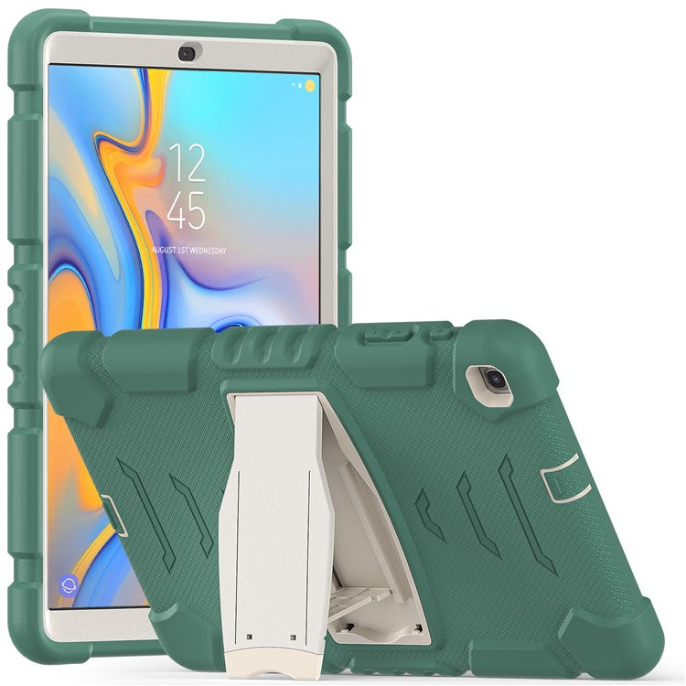 For Samsung Galaxy Tab A 10.1 (2019) SM-T510 (Wi-Fi) / SM-T515 (LTE) Tablet Case PC + Silicone Kickstand Cover - Emerald Green