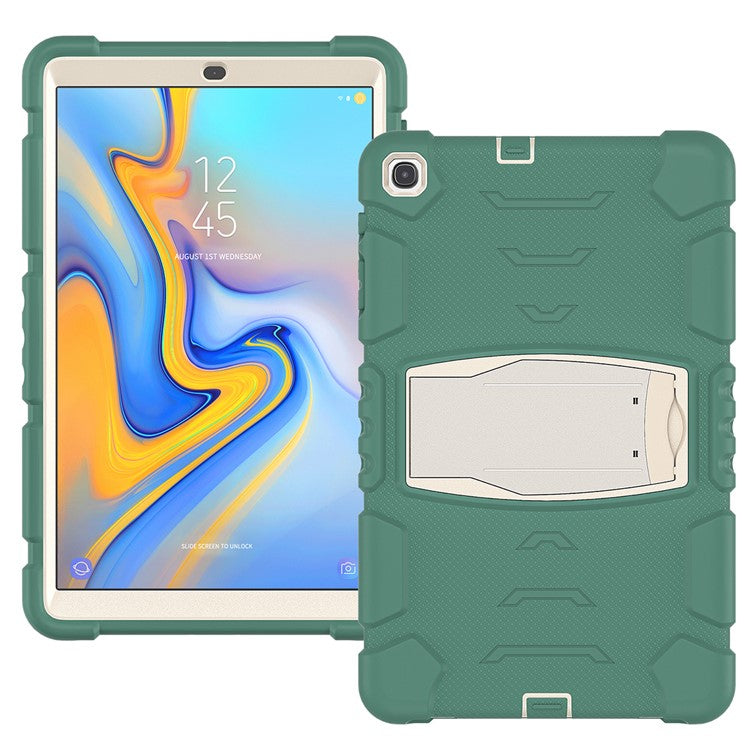 For Samsung Galaxy Tab A 10.1 (2019) SM-T510 (Wi-Fi) / SM-T515 (LTE) Tablet Case PC + Silicone Kickstand Cover - Emerald Green