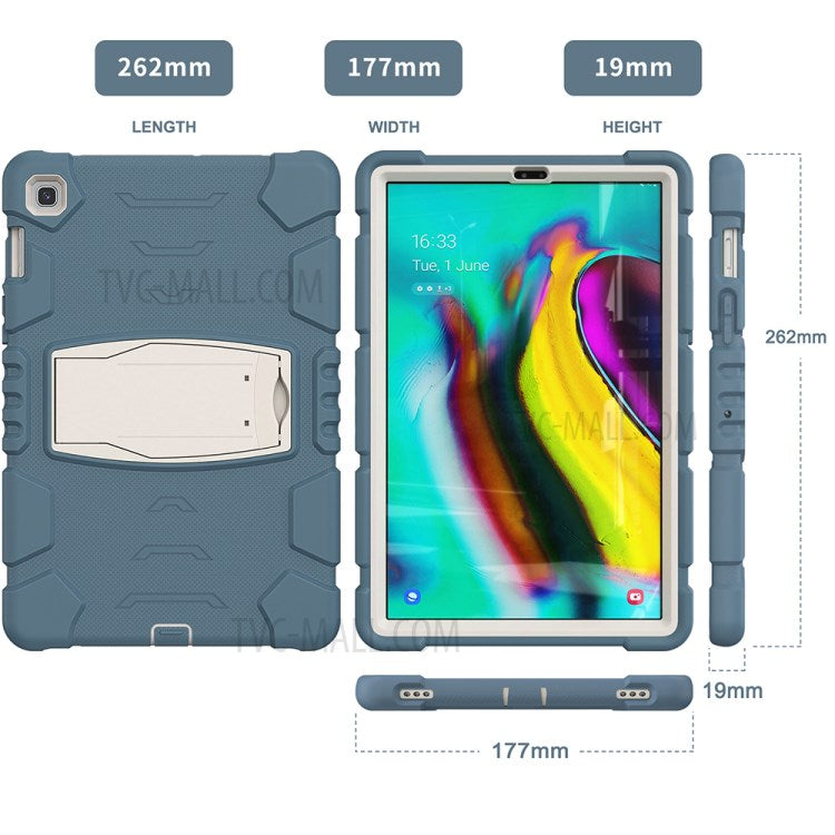 King Kong Series Hybrid Shockproof Tablet Case with Kickstand for Samsung Galaxy Tab S5e SM-T720 / SM-T725 - Cornflower Blue/White