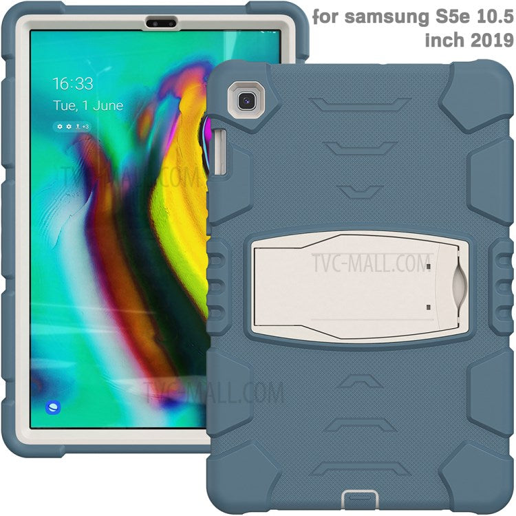 King Kong Series Hybrid Shockproof Tablet Case with Kickstand for Samsung Galaxy Tab S5e SM-T720 / SM-T725 - Cornflower Blue/White
