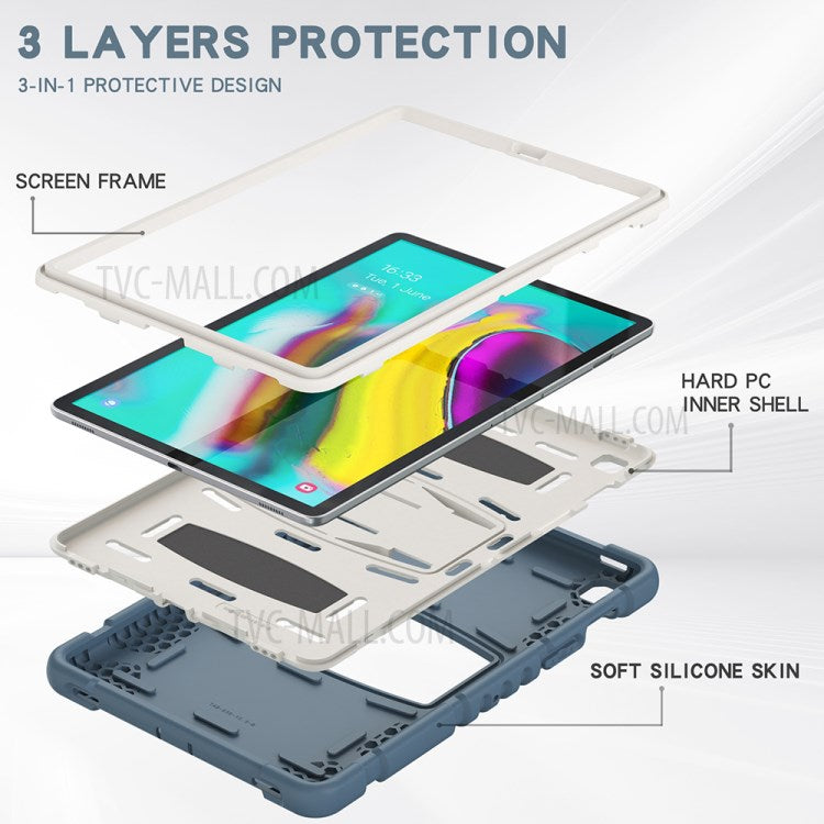 King Kong Series Hybrid Shockproof Tablet Case with Kickstand for Samsung Galaxy Tab S5e SM-T720 / SM-T725 - Cornflower Blue/White