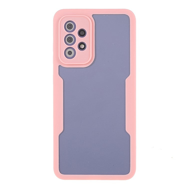 360° All-Round Protection PET Screen Protector + Acrylic Back Panel + TPU Frame Protective Case for Samsung Galaxy A72 5G/4G - Pink