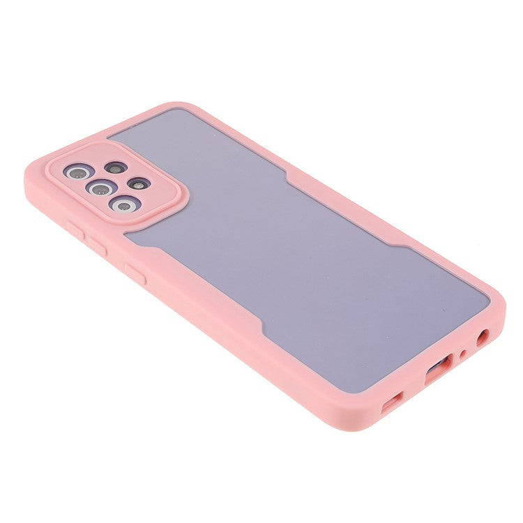 360° All-Round Protection PET Screen Protector + Acrylic Back Panel + TPU Frame Protective Case for Samsung Galaxy A72 5G/4G - Pink