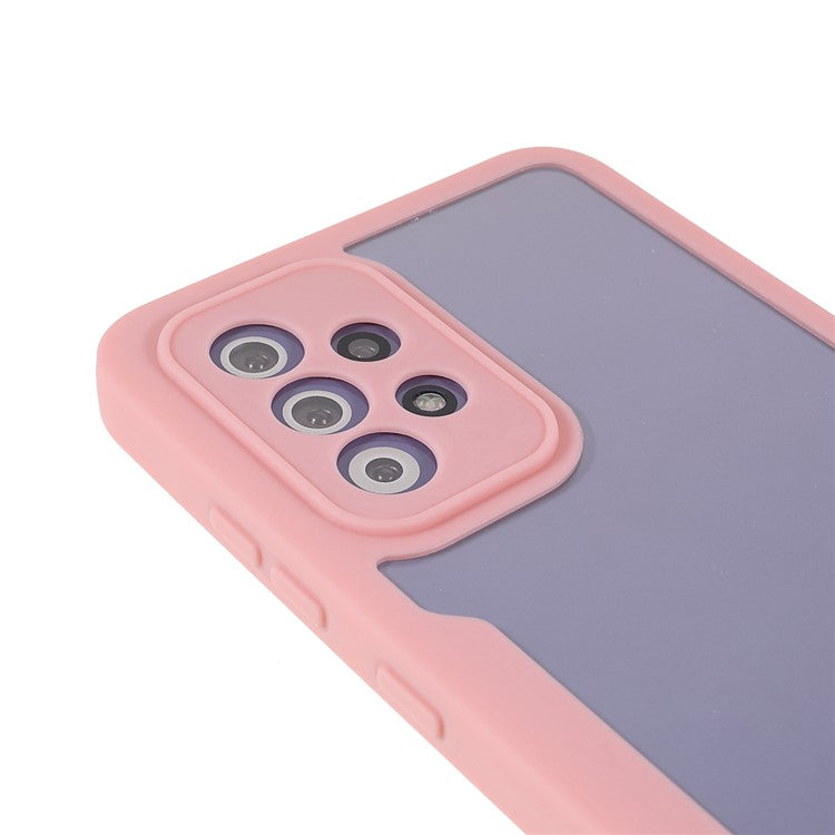 360° All-Round Protection PET Screen Protector + Acrylic Back Panel + TPU Frame Protective Case for Samsung Galaxy A72 5G/4G - Pink